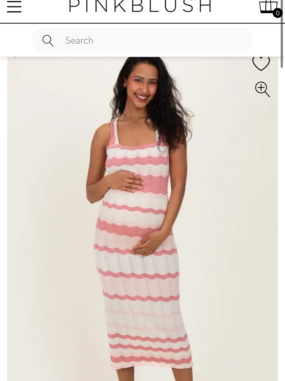 Pinkblush Pink and White Striped Maternity Knit Tank Dress